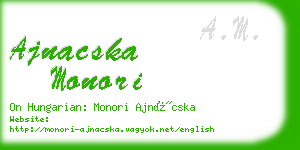 ajnacska monori business card